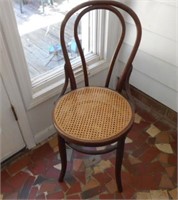 Wood Chair with Cane Dark Brown Stain