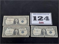 3 - 1957 A One Dollar Bills