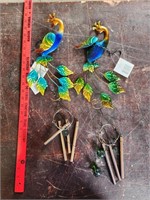 (2) Peacock Wind Chimes