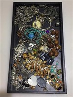 Costume jewelry and findings. Tray not included