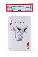 Pokemon Gold Poker Playing Card Espeon 5 of Hearts