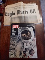 Life Magazine & Newspapers From 1969 Moon Landing