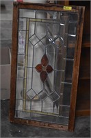 Vintage Stained Glass Window 25x44