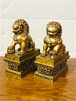 pair of 8" tall Chinese guardian lions