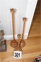 Set of (3) Metal Candle Holders (24"x20"& 15")