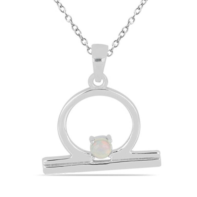 0.35ct Ethiopian Opal Libra Zodiac 925 Pendant