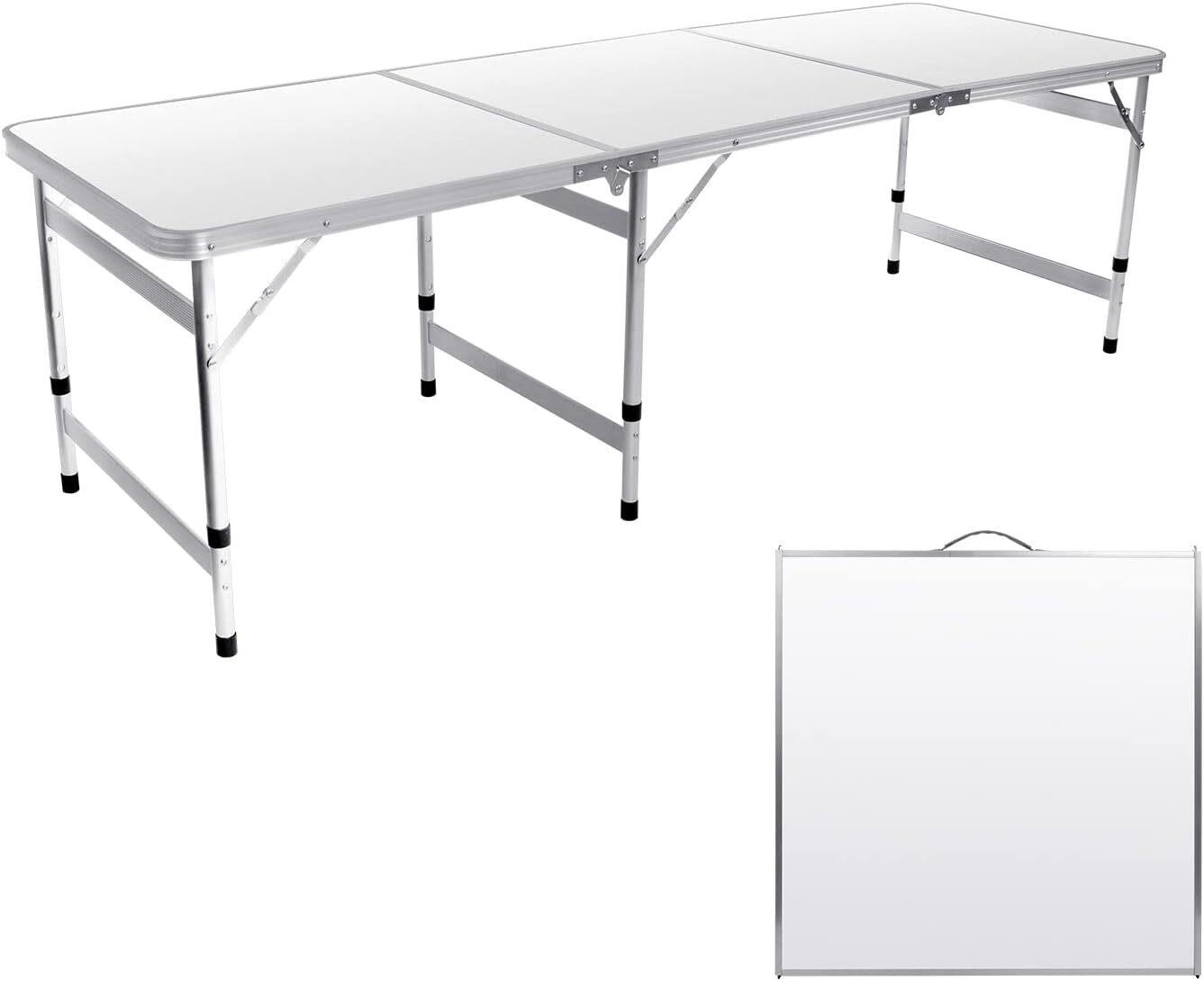 6 Ft Folding Adjustable Height Camping Table