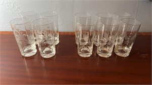 (10) ETCHED GLASSES