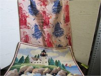 Lighthouse Hooked Mat/Rug, Sailor Throw Blanket