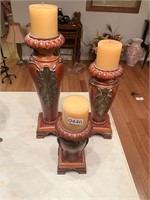 3 decorative candle holders