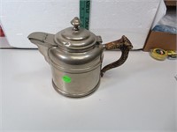 Vintage Rome Metalware Tea Pot with Deer Antler