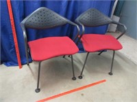 2 modern retro style chairs by sitag (red seats)