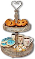 Multipurpose Two Tier Tray with Heart Handle