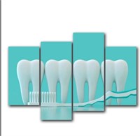 4piece canvas toothbrush white teeth decore