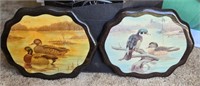 Lot of  2  Enameled Duck Art Prints- Wall Decor