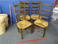 4 ladderback caned chairs