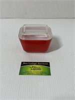 Red Pyrex Refrigerator Dish with Lid