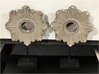BUNDLE - Two 23-inch Decorative Mirror Art Pieces