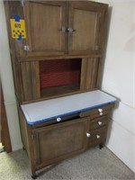 Hoosier Cabinet w/Enamel Dough Tray-6ft High, 40"e