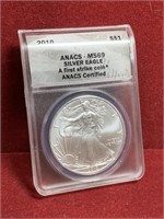 2010 US SILVER AMERICAN EAGLE FIRST STRIKE MS69