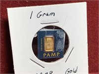 1GRAM SUISSE P.A.M.P .999 PURE FINE GOLD BAR