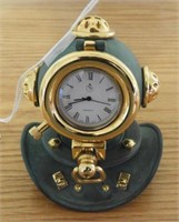 Figural diving mask miniature dresser clock