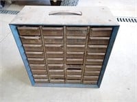 36 Drawer Metal Cabinet with Misc Contents