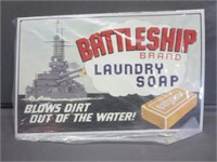 Battleship Soap Metal Sign