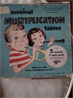 VINTAGE MUSICAL MULTIPLICATION TABLES- 45 RECORDS