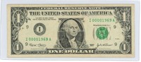 Very Low Serial Number Minneapolis $1 Federal