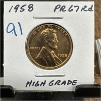 1958 WHEAT PENNY CENT PROOF HIGH GRADE