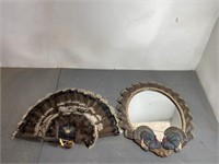 Turkey Fan & Mirror Decor