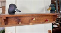 Handmade Duck Shelf/Coat Hanger 26”L