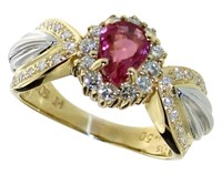 18kt Gold 1.65 ct GIA Ruby & VS Diamond Ring