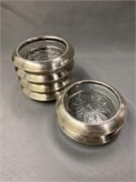 (6) Sterling Banded Coasters