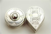 TWO VERY ATTRACTIVE PERSIAN SILVER PILL BOXES