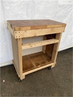Rolling Wooden Work Stand Cabinet