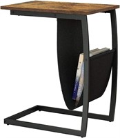Mobile End Table  Easy Assembly C-Shaped Coffee Te