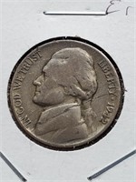 Silver 1942 Jefferson Nickel Lamination Error