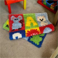 1970's ABC Blocks and Toys Latch Hook Rug