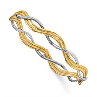 14K- Two-Tone Braided Bangle Bracelet