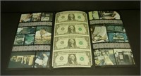 Uncut Sheet of 4 U.S. $1 Bills