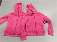 2 New Pink Zipper Hoodies Size 4/5/6