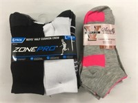 12 New Pairs Crew & Sport Socks