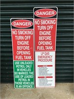 2 x Petrol Station Danger Tin Signs