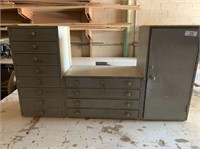 MACHINIST CABINET WITH 12 DRAWERS & 1 DOOR W/ KEY