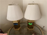 2x Gold Table Lamps