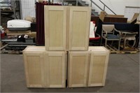 (3) 2-Door Unfinished Maple Cabinets,