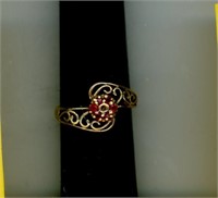 10k Yg Ruby Garnet Ring S5
