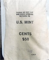 US Mint bag of 5000 1989-D Lincoln cents